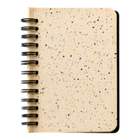 Textured Notebook with Spiral Binding and Unique Speckled Design png