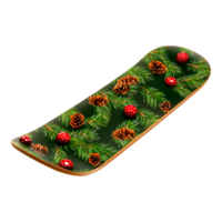 Festive Christmas Plate with Pine Branches, Berries and Pinecones png