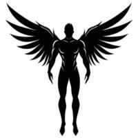 Man With Wings Silhouettes vector