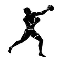 Boxer Silhouette Adds Dynamic Energy to Visual Projects vector