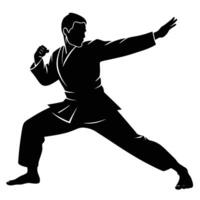 Karate Pose Outlines vector