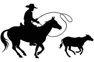 Classic Cowboy Silhouette Images vector