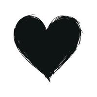 A roughly sketched black heart shape with uneven edges on a clean white background, symbolizing love and imperfection. Valentine's day illustration. vector