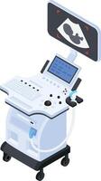 Ultrasound Machine Isometric 3D Illustration vector