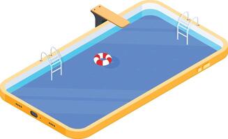 Digital Oasis Concept and Technology Addiction vector