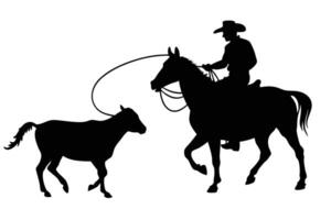 Cowboy Action Silhouette Art vector