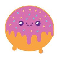 Adorable Doughnut with Sprinkles Cartoon Design vector