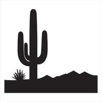 Creative Desert Cactus Silhouette Artwork for Designer vector