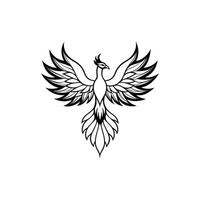 Mythology Phoenix Bird Illustration with Fiery Elegance vector