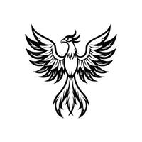 Fiery Phoenix Mythology Bird Graphic Design vector