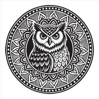 Magical Owl Mandala Art Creation vector