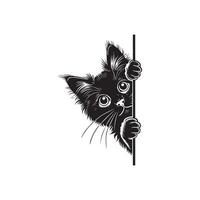 Curious Kitty Peeping Clipart Design vector