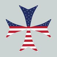Stars and Stripes with Christian Cross Illustration vector