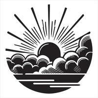 Glorious Ocean Sunrise with Warm Tones vector