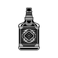 Whiskey Bottle with an Intricate Whisky Artwork Design vector