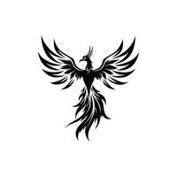 Eternal Flame Phoenix Mythological Bird Design vector