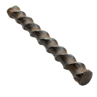 Heavily Rusted Rebar with Spiral Design and Oxidation Effects on Transparent Background png
