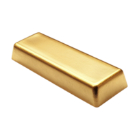 Gold Bar with Smooth and Reflective Finish Isolated on Transparent Background png