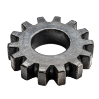 Mechanical Gear Component with Realistic Metal Texture Isolated on Transparent Background png