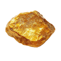 Valuable Gold Nugget with Natural Texture and Lustrous Finish Isolated on Transparent Background png