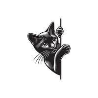 Whiskered Cat Peeps Creative Clipart vector