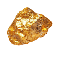Natural Gold Nugget with Shiny, Metallic Surface and Irregular Shape Isolated on Transparent Background png
