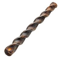 Oxidized Twisted Metal Rod with Helical Pattern on Transparent Background png