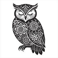 Owl Bird Mandala Art with Intricate Details vector