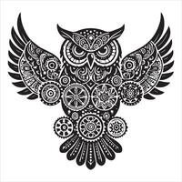 Owl Mandala Illustration with Elegant Detailing vector