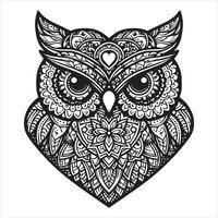 Mystical Owl Mandala Art Illustration vector