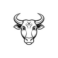 Modern Bull Head Drawing with Abstract Flair vector