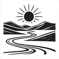 Daybreak Over a Reflective Ocean Surface vector
