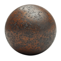 Old Iron Cannonball with Unique Surface Details on Transparent Background png