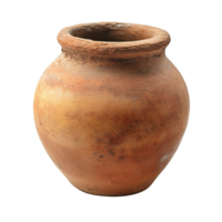 Round Brown Jar with Soft Blurred Edges and Classic Shape on Transparent Background png