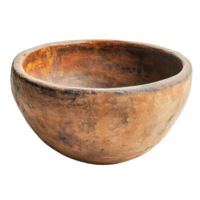 Rustic Clay Bowl with Rounded Shape and Traditional Craftsmanship Isolated on Transparent Background png