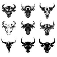 Versatile Bull Head Illustration Bundle for Various Uses vector