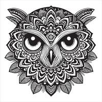 Mystical Owl Mandala Design for Mindfulness vector