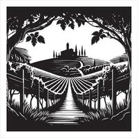 Vibrant Vineyard Artwork for Unique Design Idea vector