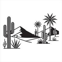 Cactus Illustration for Desert Themed Project vector