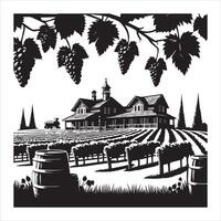 Grapevine Dreams Winery Scene for Creative Souls vector