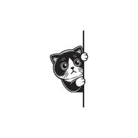 Peek-a-Boo Kitty Art Design vector