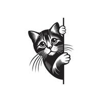 Mischievous Cat Peek Creation vector