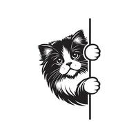 Cute Cat Peeking Art Design vector