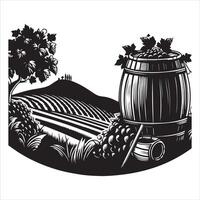 Sunlit Serenity Vineyard Scene for Inspired Design vector