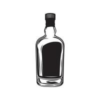 Whiskey Bottle Art with an Intricate Whisky Illustration Design vector