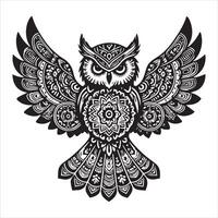 Artistic Owl Mandala Bird Design vector