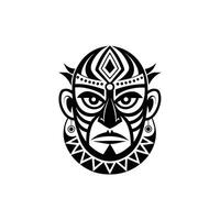 Native Taino Warrior Face Symbolic Art vector