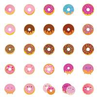Delicious Doughnut with Sprinkles Illustration Design Bundle vector