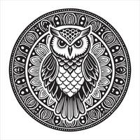 Detailed Owl Mandala Design for Art Lovers vector