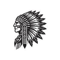 Taino Warrior Face in Artistic Style vector